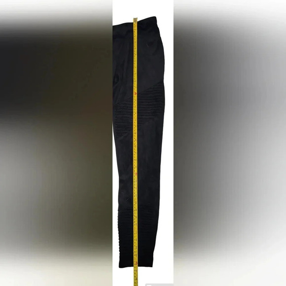 Cotton On Faux Suede Stretchy Textured Goth Emo Biker Leggings, L - Picture 4 of 9